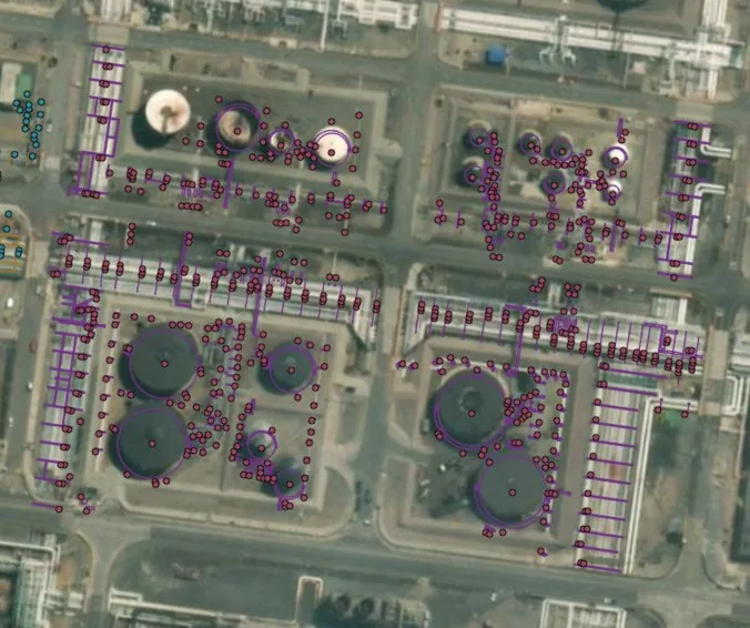 GIS asset mapping over aerial imagery